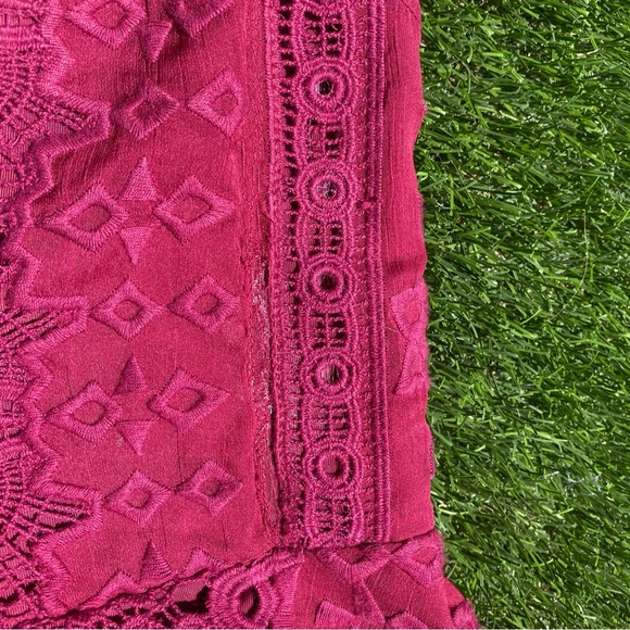 For Love And Lemons Sienna Mini Dress Burgundy Size Small - Picture 4 of 5